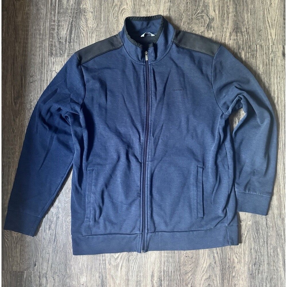 Men's Calvin Klein Dark Blue XL Zippered Jacket With Black Accents